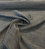 Gemma Black Carbon Fiber Italian Chenille Fabric - Black With Gray Hint, 56" Width (1 Yard)