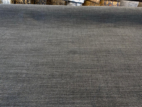 Gemma Black Carbon Fiber Italian Chenille Fabric - Black With Gray Hint, 56" Width (1 Yard)