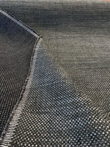 Gemma Black Carbon Fiber Italian Chenille Fabric - Black With Gray Hint, 56" Width (1 Yard)