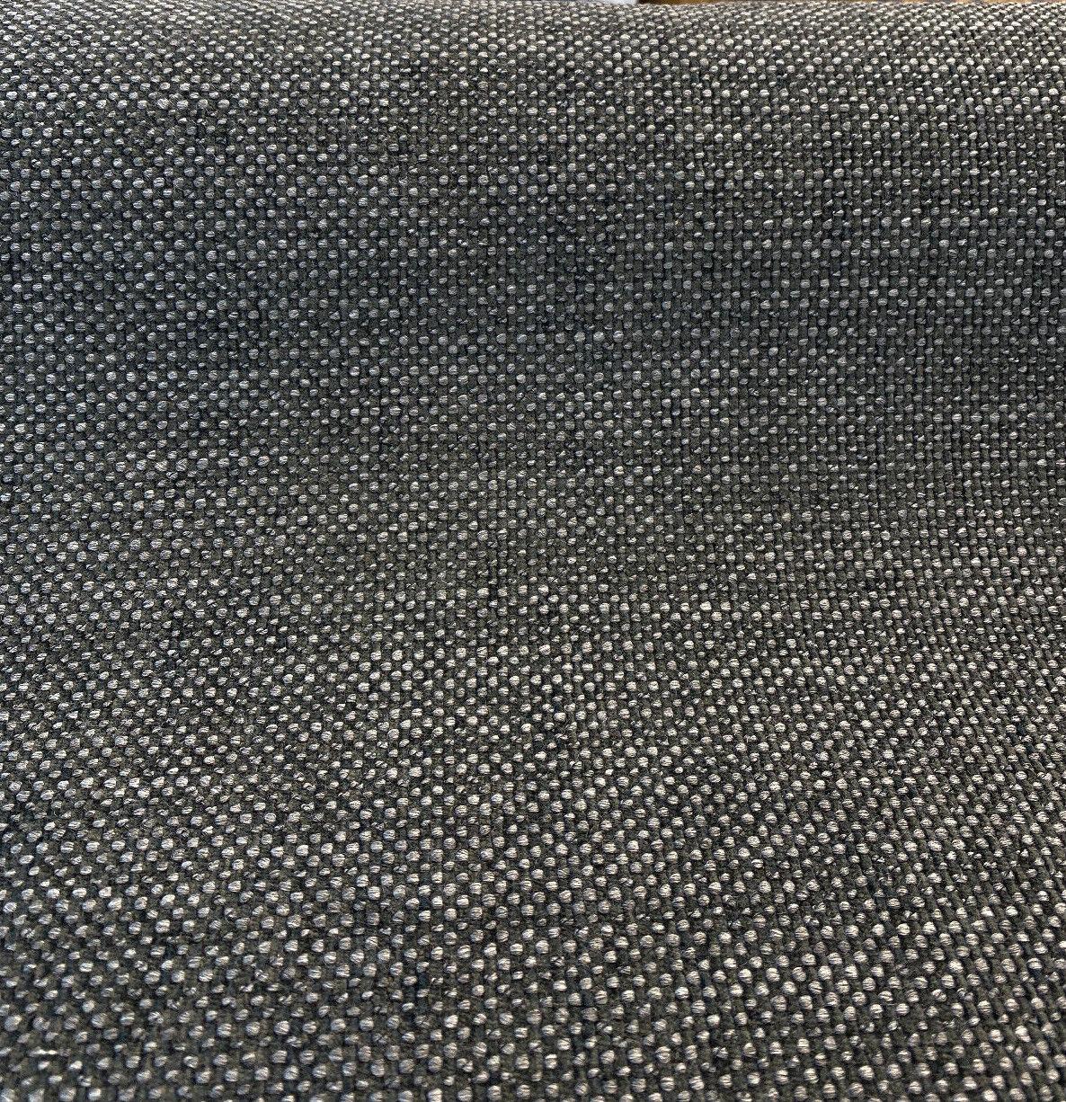 Gemma Black Carbon Fiber Italian Chenille Fabric - Black With Gray Hint, 56" Width (1 Yard)