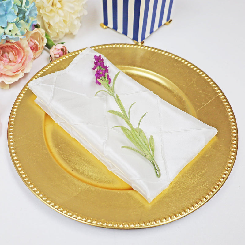 Pintuck Taffeta Cloth Dinner Napkins 20x20 White