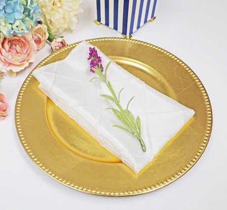 Pintuck Taffeta Cloth Dinner Napkins 20x20 White