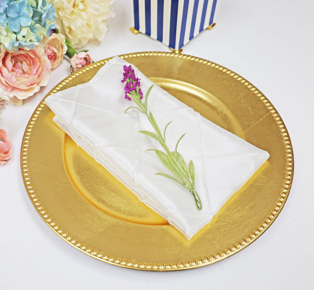 Pintuck Taffeta Cloth Dinner Napkins 20x20 White