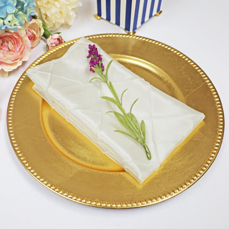 Pintuck Taffeta Dinner Napkin Sample 20x20 Ivory