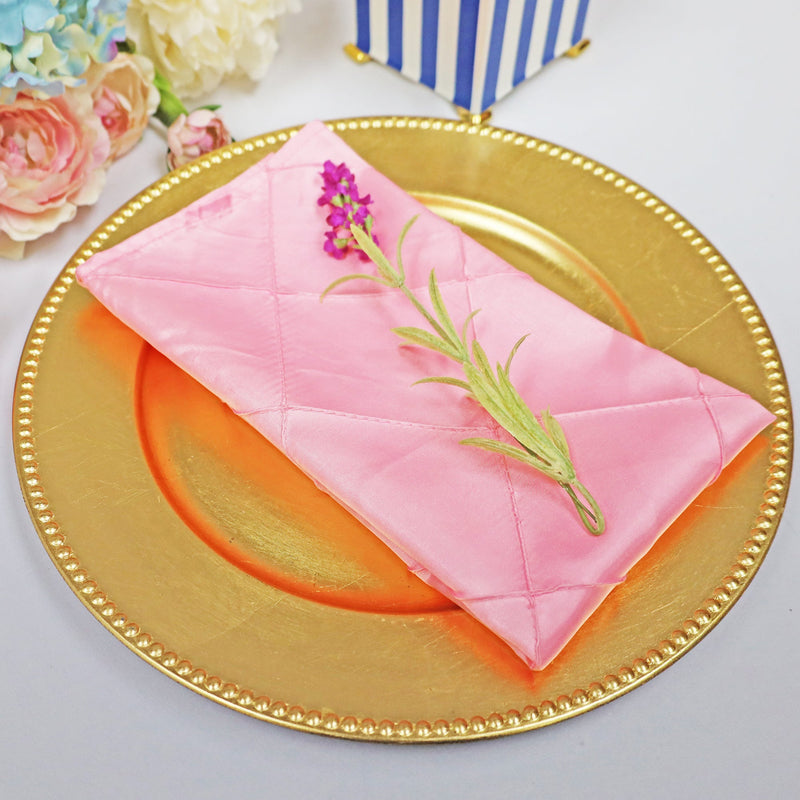 Pintuck Taffeta Cloth Dinner Napkins 20x20 Pink