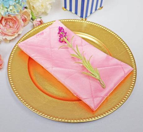 Pintuck Taffeta Cloth Dinner Napkins 20x20 Pink