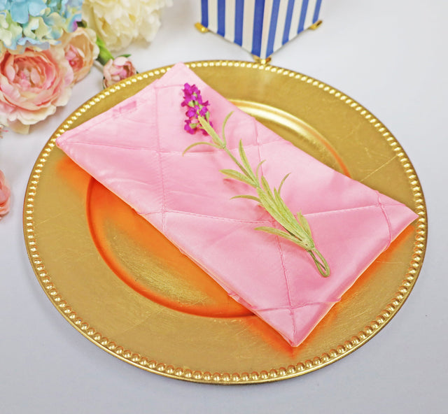 Pintuck Taffeta Cloth Dinner Napkins 20x20 Pink