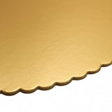 O'Creme Gold Round Scalloped Cake Boards, 12" Diameter - Pack of 25