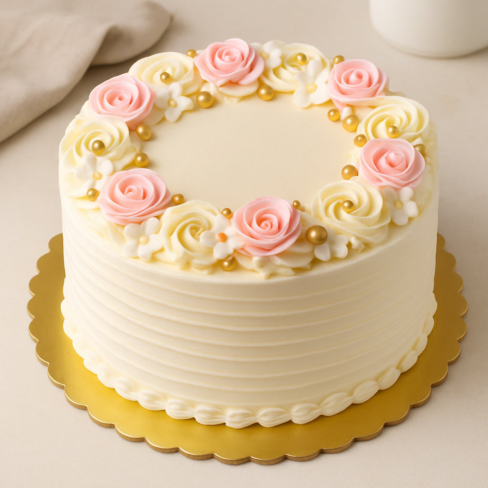 O'Creme Gold Round Scalloped Cake Boards, 12" Diameter - Pack of 25