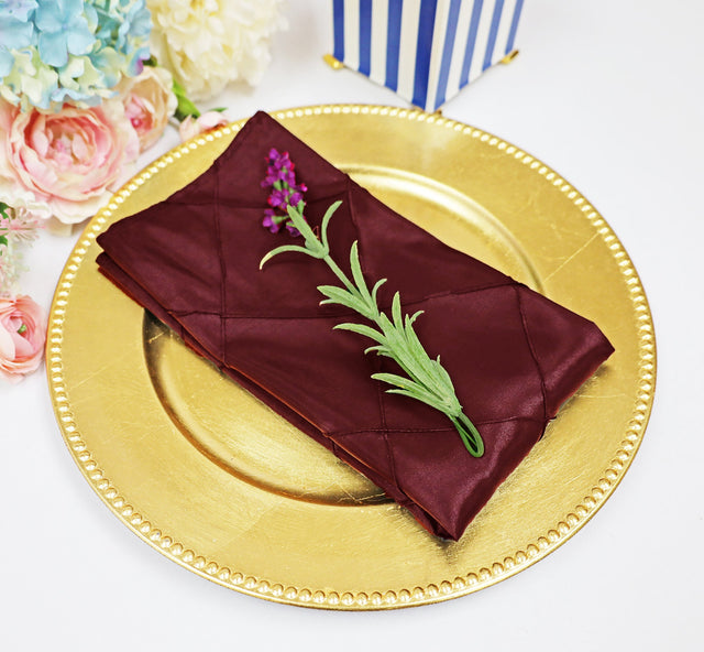 Pintuck Taffeta Dinner Napkin Sample 20x20 Burgundy