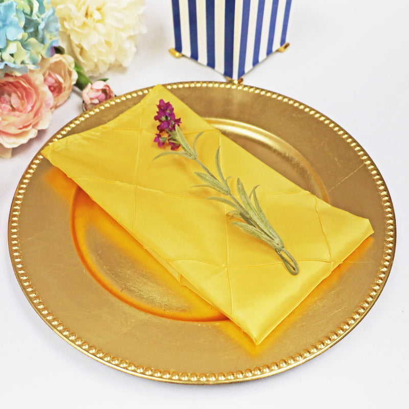 Pintuck Taffeta Cloth Dinner Napkins 20x20 Canary Yellow