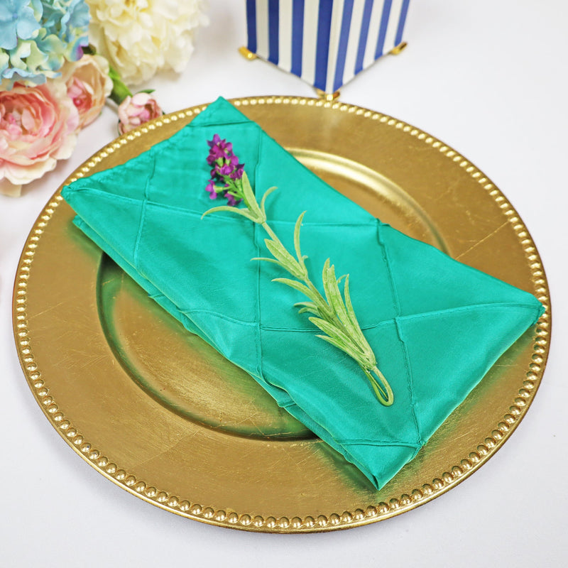 Pintuck Taffeta Dinner Napkins 20x20 Tiff Blue/Aqua Blue