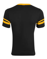 V-Neck Jersey with Striped Sleeves