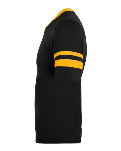 V-Neck Jersey with Striped Sleeves