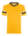 V-Neck Jersey with Striped Sleeves