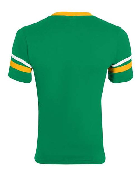 Augusta Sportswear V-Neck Jersey with Striped Sleeves
