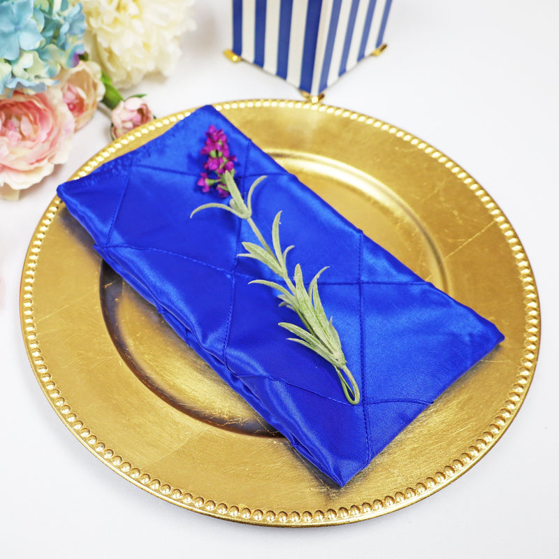 Pintuck Taffeta Cloth Dinner Napkins 20x20 Royal Blue
