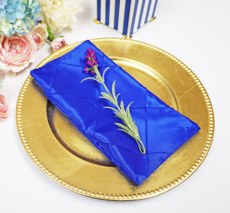 Pintuck Taffeta Cloth Dinner Napkins 20x20 Royal Blue
