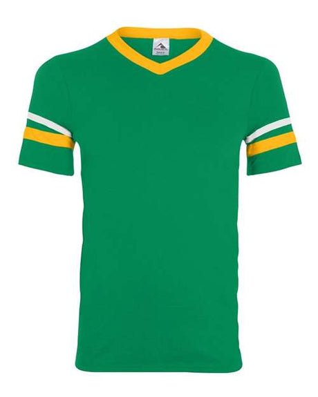 Augusta Sportswear V-Neck Jersey with Striped Sleeves