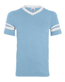 V-Neck Jersey with Striped Sleeves