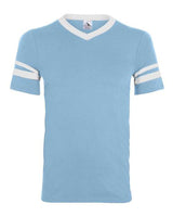 V-Neck Jersey with Striped Sleeves