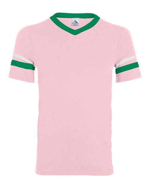 V-Neck Jersey with Striped Sleeves