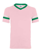 V-Neck Jersey with Striped Sleeves