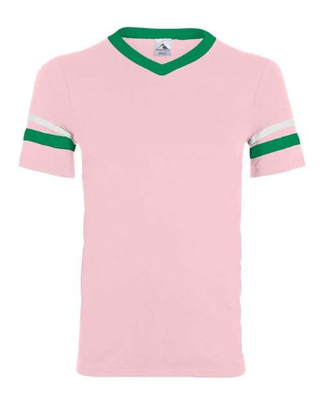 Augusta Sportswear V-Neck Jersey with Striped Sleeves