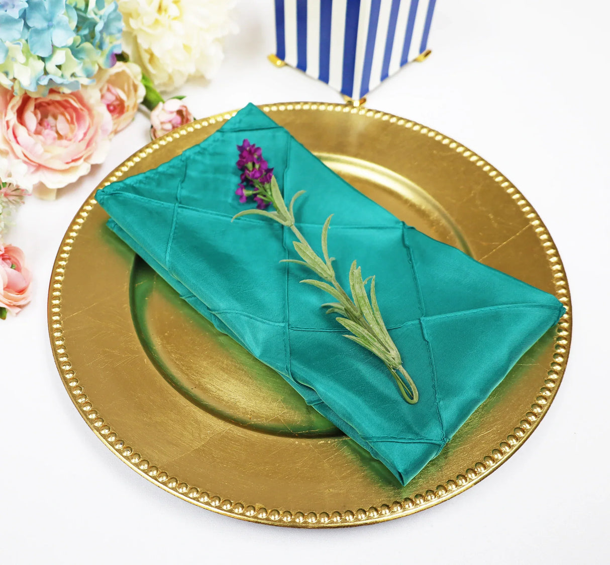 Pintuck Taffeta Dinner Napkin Sample 20x20 Jade