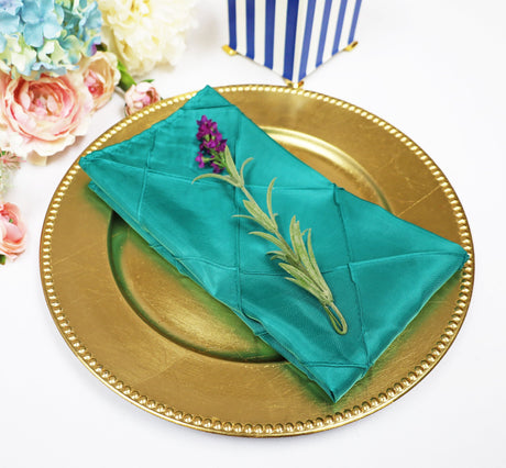 Pintuck Taffeta Cloth Dinner Napkins 20x20 Jade