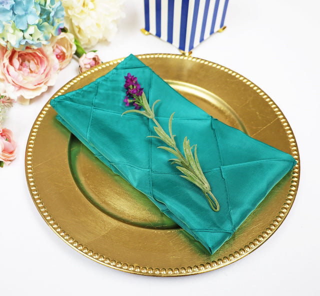 Pintuck Taffeta Cloth Dinner Napkins 20x20 Jade