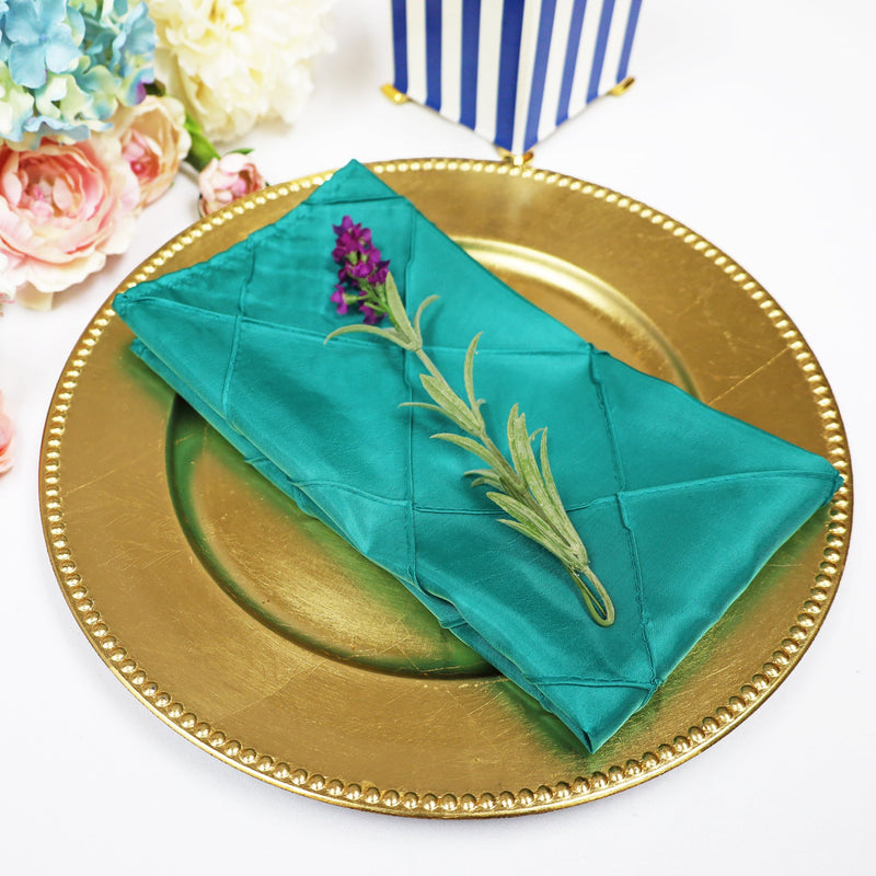 10 Piece Luxury Pintuck Taffeta Napkins 20"x20" for Stylish Dining