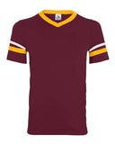 Augusta Sportswear V-Neck Jersey with Striped Sleeves