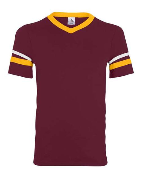 Augusta Sportswear V-Neck Jersey with Striped Sleeves