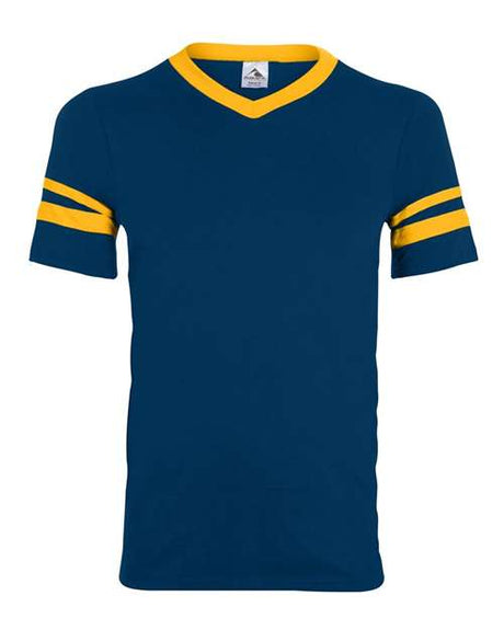 Augusta Sportswear V-Neck Jersey with Striped Sleeves
