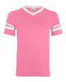 V-Neck Jersey with Striped Sleeves