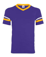 V-Neck Jersey with Striped Sleeves