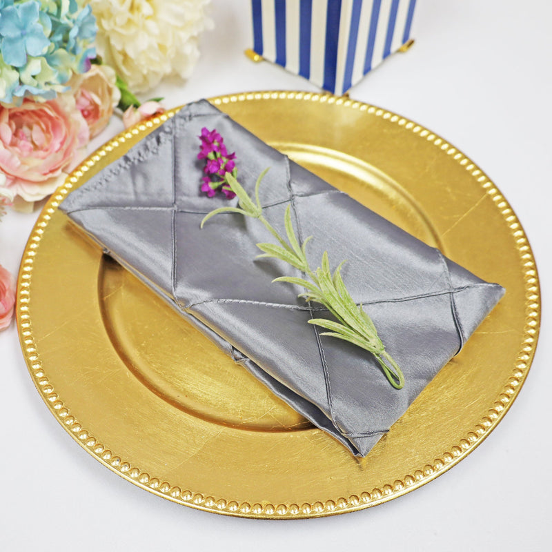 Pintuck Taffeta Cloth Dinner Napkins Silver 20x20