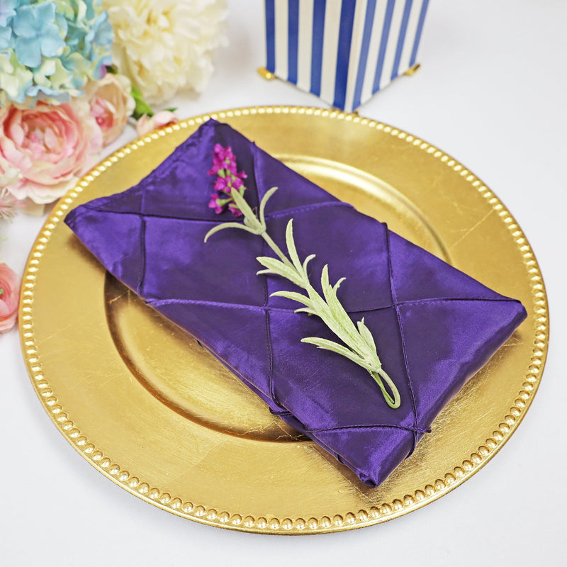 Pintuck Taffeta Dinner Napkin Sample 20x20 Eggplant