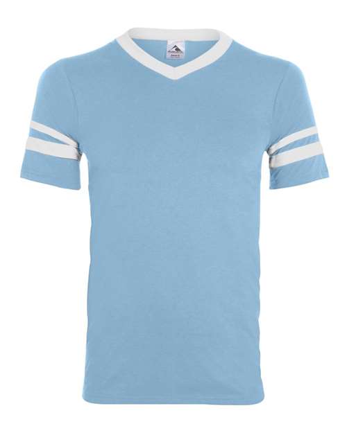 Youth V-Neck Jersey with Striped Sleeves