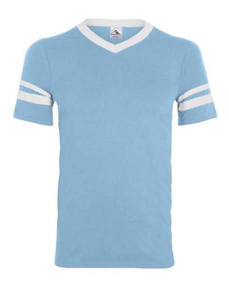 Youth V-Neck Jersey with Striped Sleeves