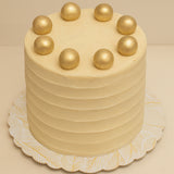 Gold Leaf Printed Round Scalloped Cake Board, 10" x 3/32" - Pack of 5