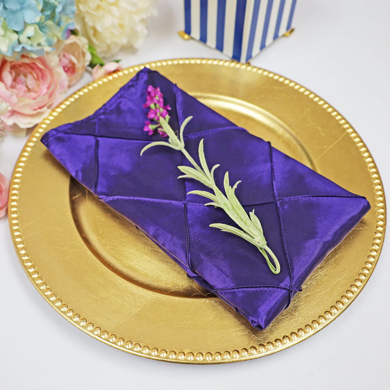 Pintuck Taffeta Cloth Dinner Napkins 20x20 Regency Purple