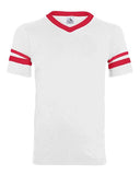 Youth V-Neck Jersey with Striped Sleeves