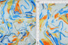 1 Yard Ivory Blue Marble Print Fabric DTY Brushed Knit Soft Stretch 58/60" Wide
