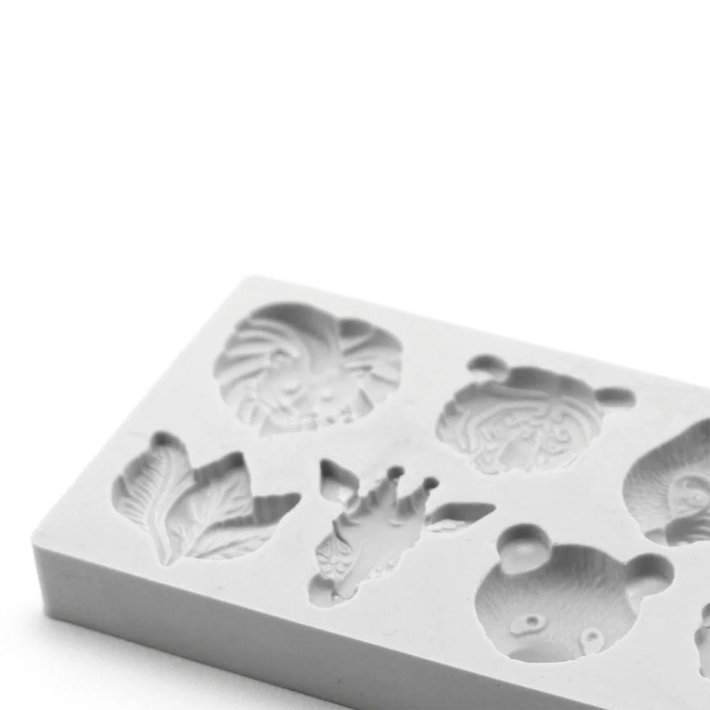 Katy Sue Jungle Animal Heads Fondant Mold, 8 Cavities