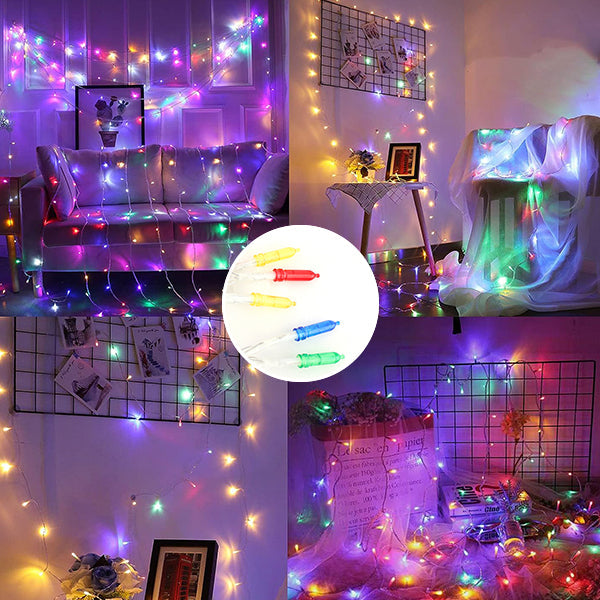 20 Multicolor LED M5 Lights  Battery Operated 4" Spacing