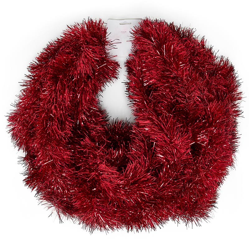 4" Metallic Garland 50ft Red Color 1 / each