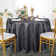 Round Pintuck Taffeta Tablecloth 90 Pewter/Charcoal