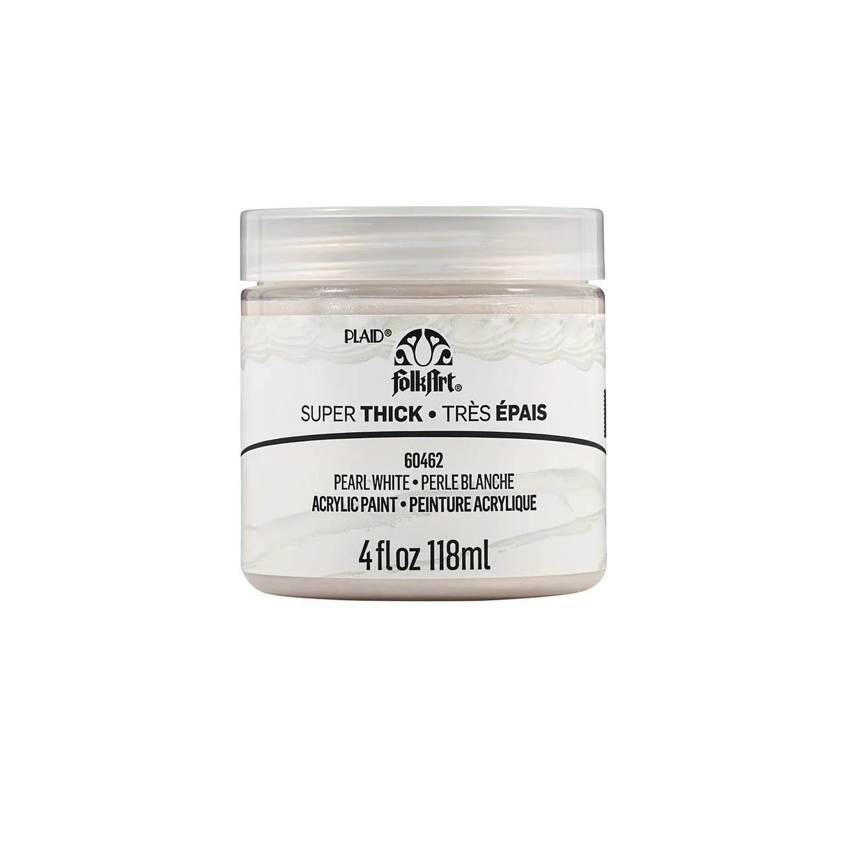 FolkArt Super Thick Acrylic Paint - Pearl White (4 oz Bottle)